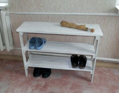 Полка дпя обуви деревянная новая