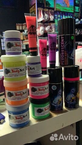Краска Bodyart бодиарт AcidColors флуоресцентная