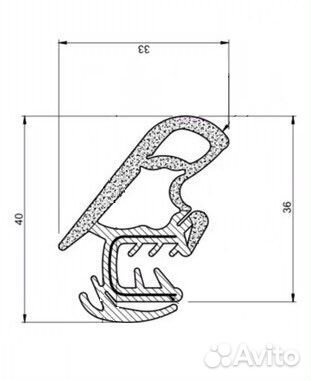 Уплотнитель двери VW Transporter Т5 (аналог)