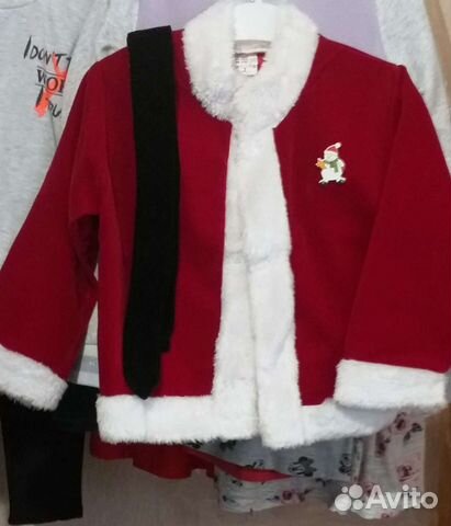 Костюм для мальчика Санта Клауса+ремень и шапка