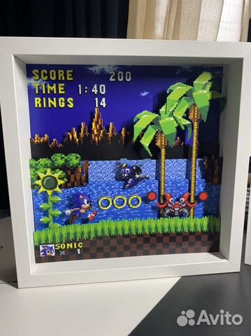 Пиксельная диорамма Sonic the Hedgehog