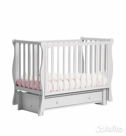 Кроватка белая натуральное дерево Лель Кубаночка