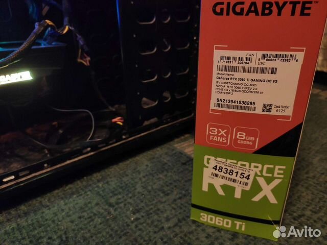 Видеокарта rtx 3060 ti LHR Gigabyte gaming