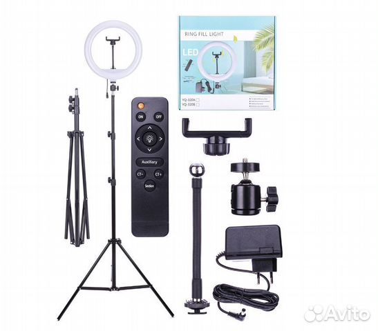 Кольцевая селфи-лампа 32см с пультом и штативом