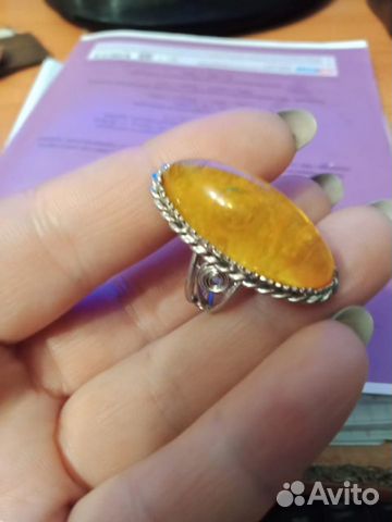 Кольцо с янтарем СССР
