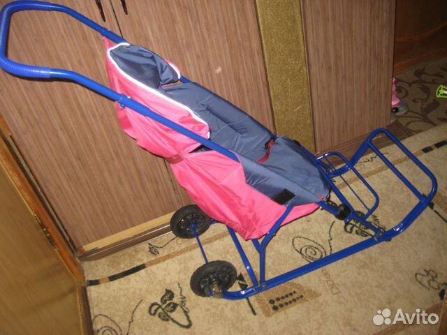 Детские санки-коляска с колесами практически новые Детские санки-коляска с колесами практически новые