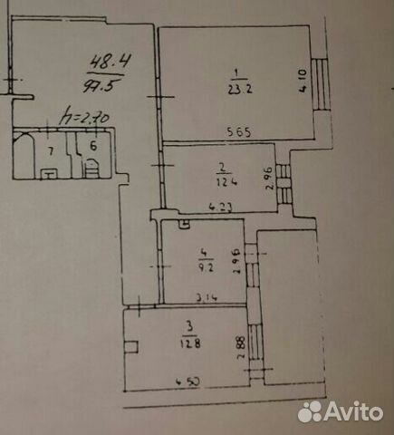 3-к квартира, 97 м², 7/7 эт.