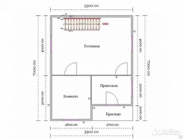 Каркасно-щитовой Дачный дом дд-022 5.5х7м Каркасно-щитовой Дачный дом дд-022 5.5х7м