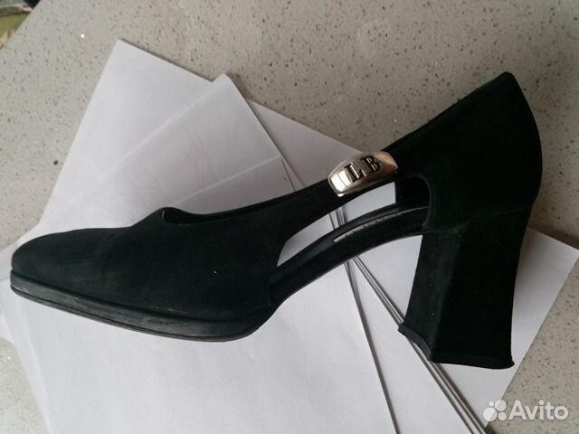 Туфли черные, замша, loriblu 39 р