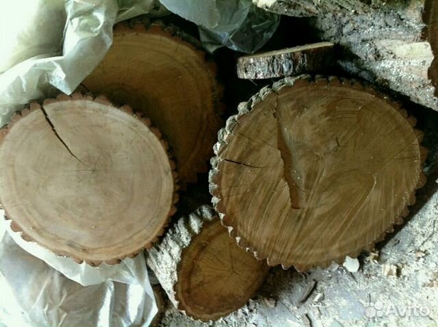 Спилы дерева дуб 30-70 см. сухие