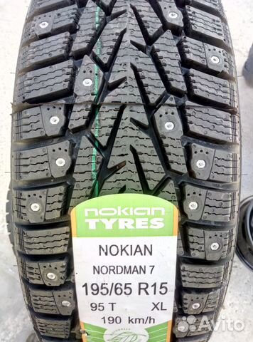 Новые Nokian 195/65R15 Nordman 7 (шип.)