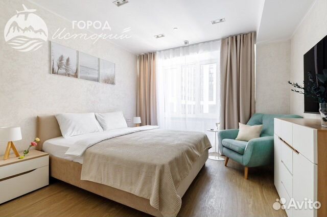 

1-к. квартира в апарт-отеле, 45 м², 2 кровати