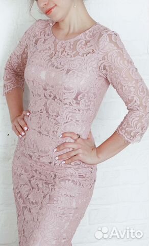 Потрясающее кружевное платье пудрового цвета Потрясающее кружевное платье пудрового цвета