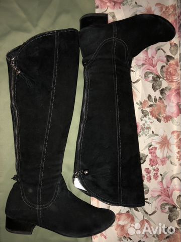 Сапоги высокие натуральная замша, разм 37 Сапоги высокие натуральная замша, разм 37