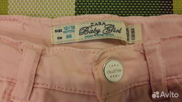 Розовые джинсы на рост 80-86 марка zara и R baby