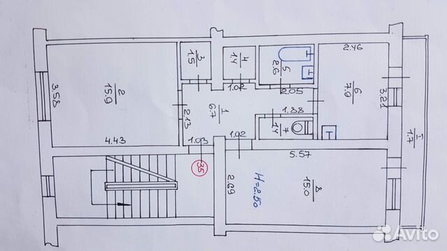 2-к квартира, 54.1 м², 4/6 эт.