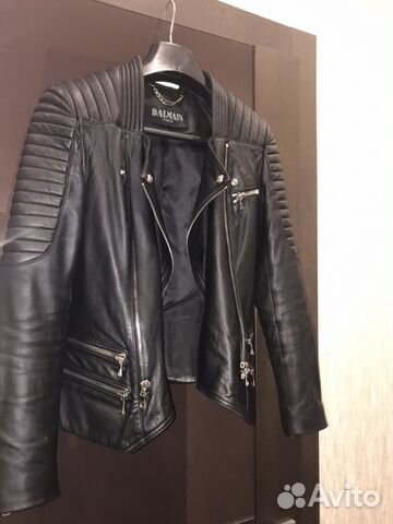 Куртка кожаная Balmain