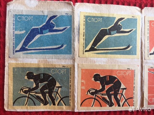 Спичечные этикетки 1961г «Спорт» СССР Спичечные этикетки 1961г «Спорт» СССР