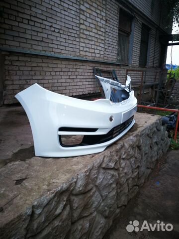 Бампер передний белый в сборе KIA RIO 3 Рио 3 рест