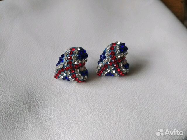 Серьги сердца флаг Серьги сердца флаг