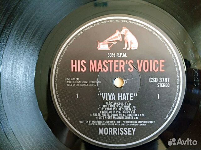 Morrissey Viva Hate LP Фирма