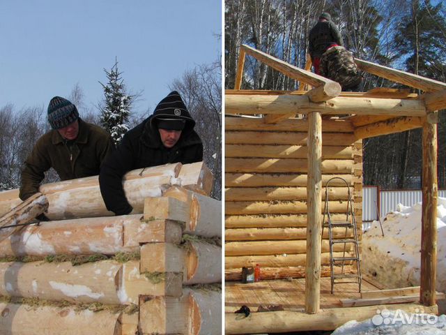 Баня-беседка, сруб из бревна, 4х4+2 м