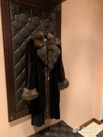 Шуба норковая с вставками из соболя