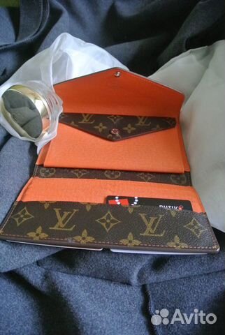 Кошелек женск. Louis Vuitton,конверс,коричн.-оранж