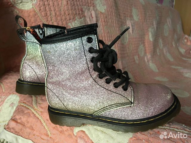 dr martens grey glitter