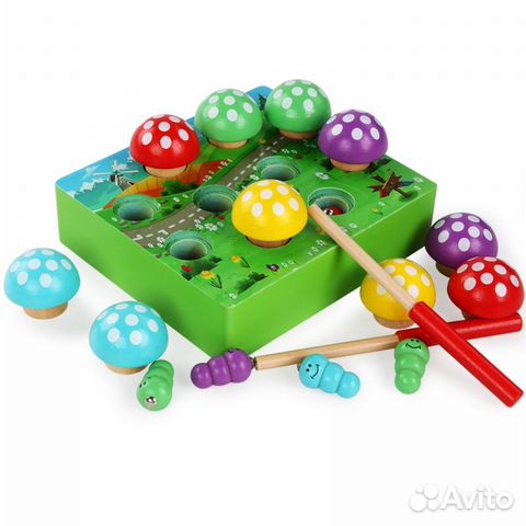 Игрушка рыбалка с червячками 