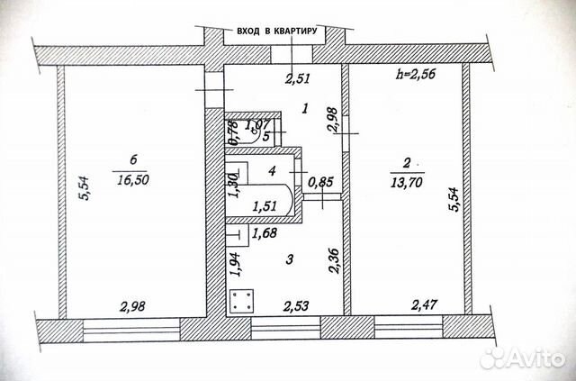 2-к квартира, 43.2 м², 1/5 эт.