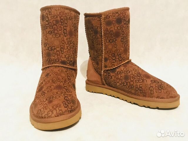 Угги Ugg рыжие эксклюзив принт новые 37размер