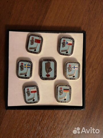 Набор значков СССР, чемпионат мира по хоккею 1973г