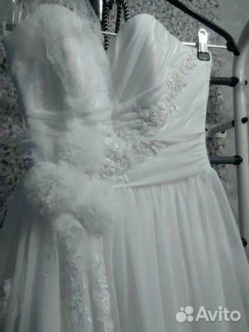 Свадебное платье 42 размер, А силует