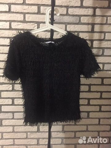 Zara топ чёрный травка Zara топ чёрный травка