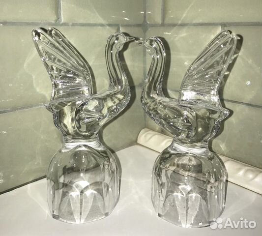 Хрустальные бокалы лебеди
