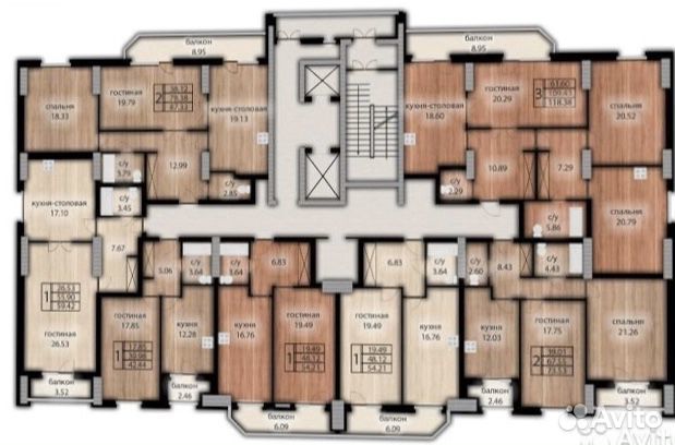 1-к квартира, 43 м², 9/19 эт.