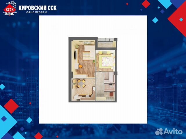 2-к квартира, 60.2 м², 13/20 эт.