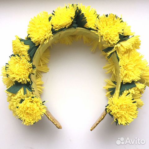 Ободок одуванчики ручная работа