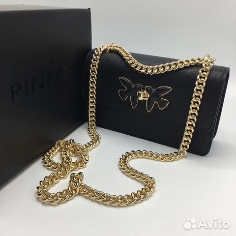 Новая женская сумка на цепочке черная кожа Pinko Новая женская сумка на цепочке черная кожа Pinko