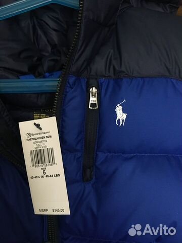Пуховик новый Ralph Lauren 5Т Пуховик новый Ralph Lauren 5Т