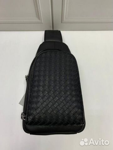 Новая мужская плечевая сумка Bottega Veneta черная Новая мужская плечевая сумка Bottega Veneta черная
