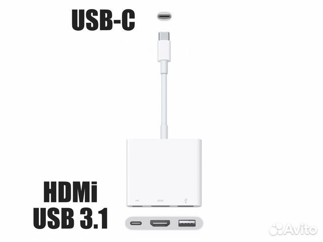 Оригинальный адаптер Apple USB-C / hdmi + USB Оригинальный адаптер Apple USB-C / hdmi + USB