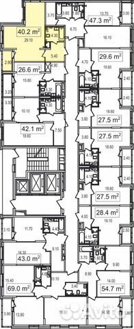 1-к квартира, 40.2 м², 21/25 эт. 1-к квартира, 40.2 м², 21/25 эт.