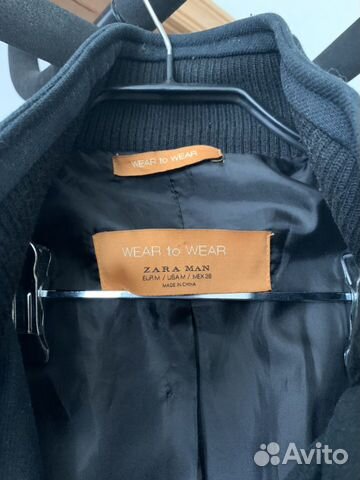 Пальто чёрное Zara men M (38 size) Пальто чёрное Zara men M (38 size)