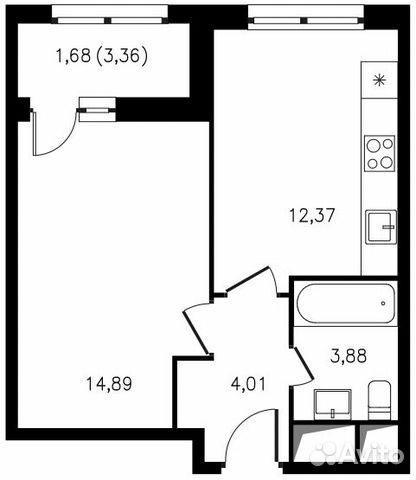 1-к квартира, 36.8 м², 19/21 эт.