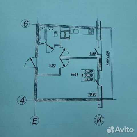 1-к квартира, 38.3 м², 12/25 эт.