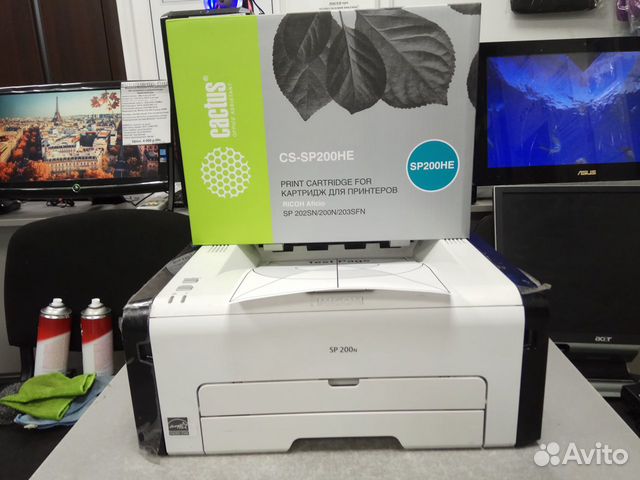 Лазерный принтер Ricoh SP 200n Новый картридж