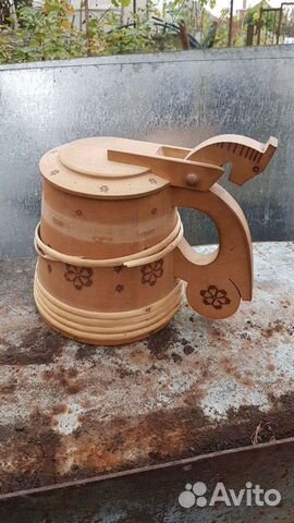 Деревянная кружка с крышкой