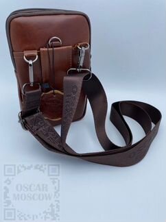 Кожаная мужская сумка через плечо, на ремень Oscar